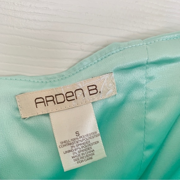 Mint Green Satin Layered Ruffle Chiffon Strapless Party Mini Dress - Picture 13 of 14